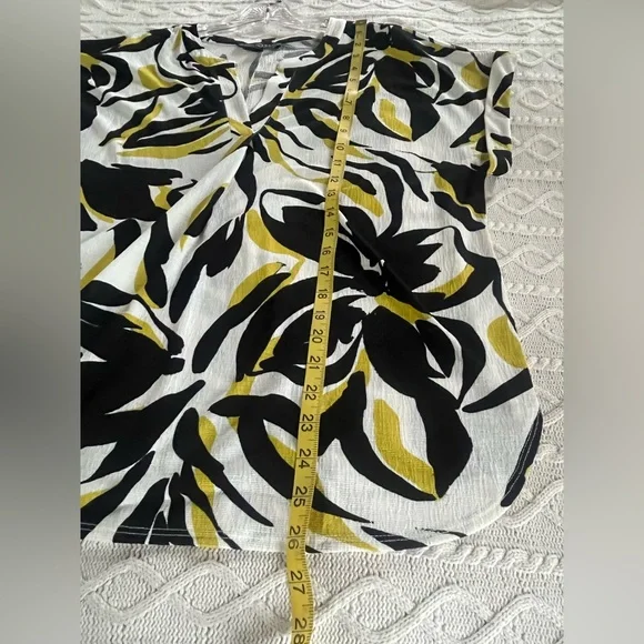 Fred David Stylish Black and Lime Short Sleeve Women's Blouse Size XL - Picture 16 of 16